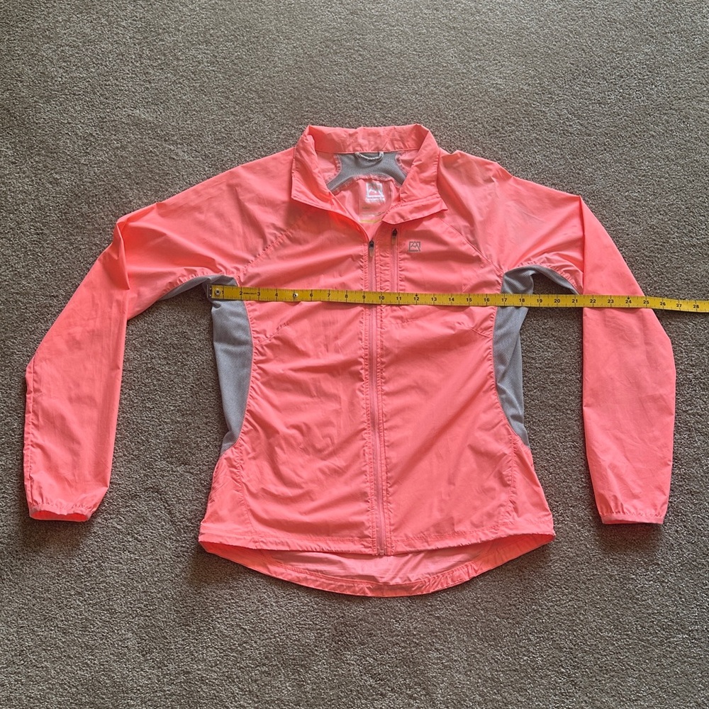 Avalanche Neon Coral Zip-Up Jacket with Gray Logo M